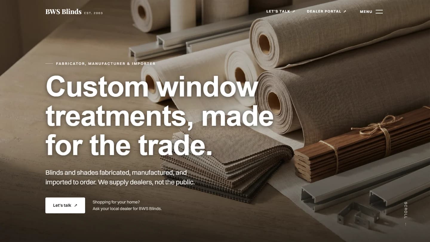 BWS Blinds homepage